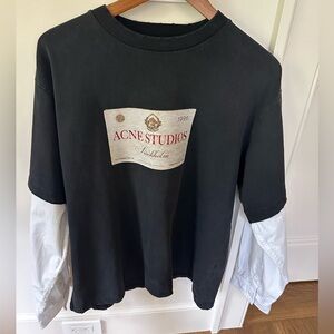 Acne Studios Black LAYERED PRINT T-SHIRT